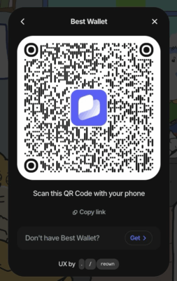 Best Wallet QR code on the Maxi Doge presale site