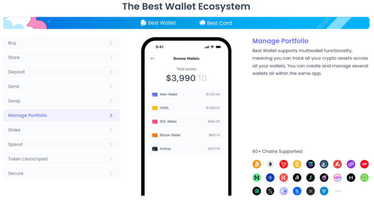 Best Wallet features and blockchain support.