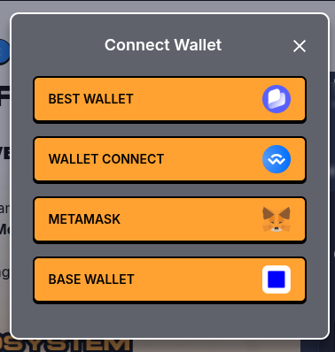 List of wallets to choose from