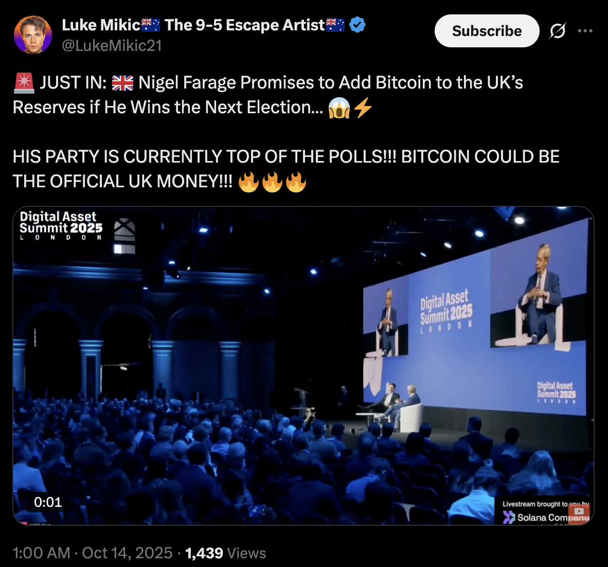 Luke Mikic post on X.