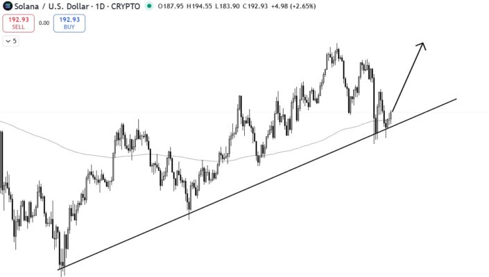 Solana price prediction points to $250 as the next major target.