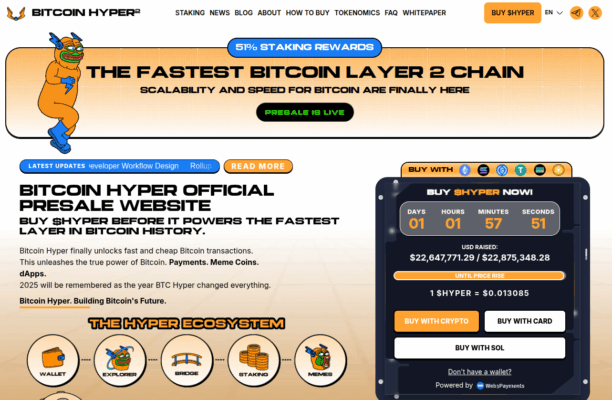 The Bitcoin Hyper presale homepage