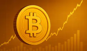 Bitcoin bullish trend - brown background