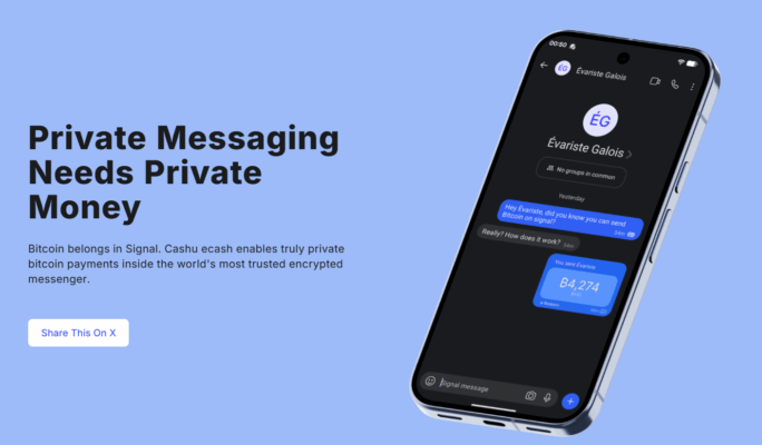 Bitcoin for Signal campaign messaging.