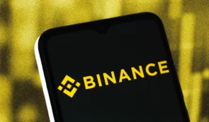 Binance logo on smartphone