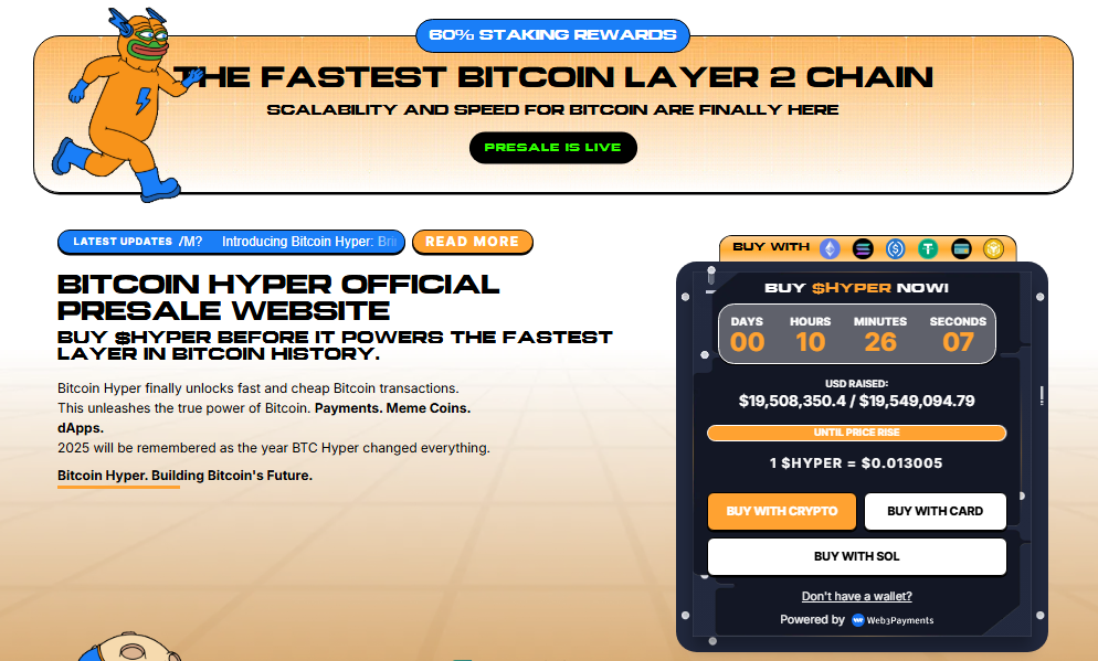 Bitcoin Hyper presale is heating up.