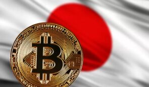 Japan flag and Bitcoin