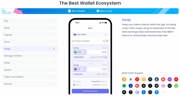 Best Wallet’s ecosystem features.