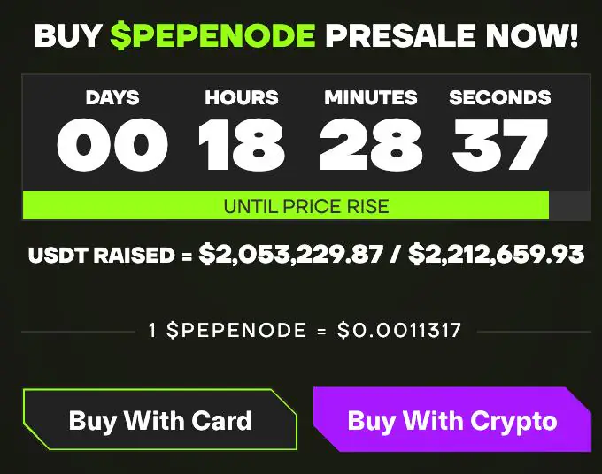 Pepenode mining dashboard concept