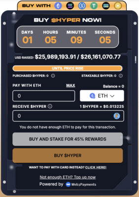 Bitcoin Hyper presale widget.
