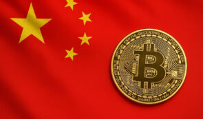 China flag and Bitcoin