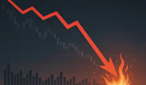 Red arrow pointing down to a flame