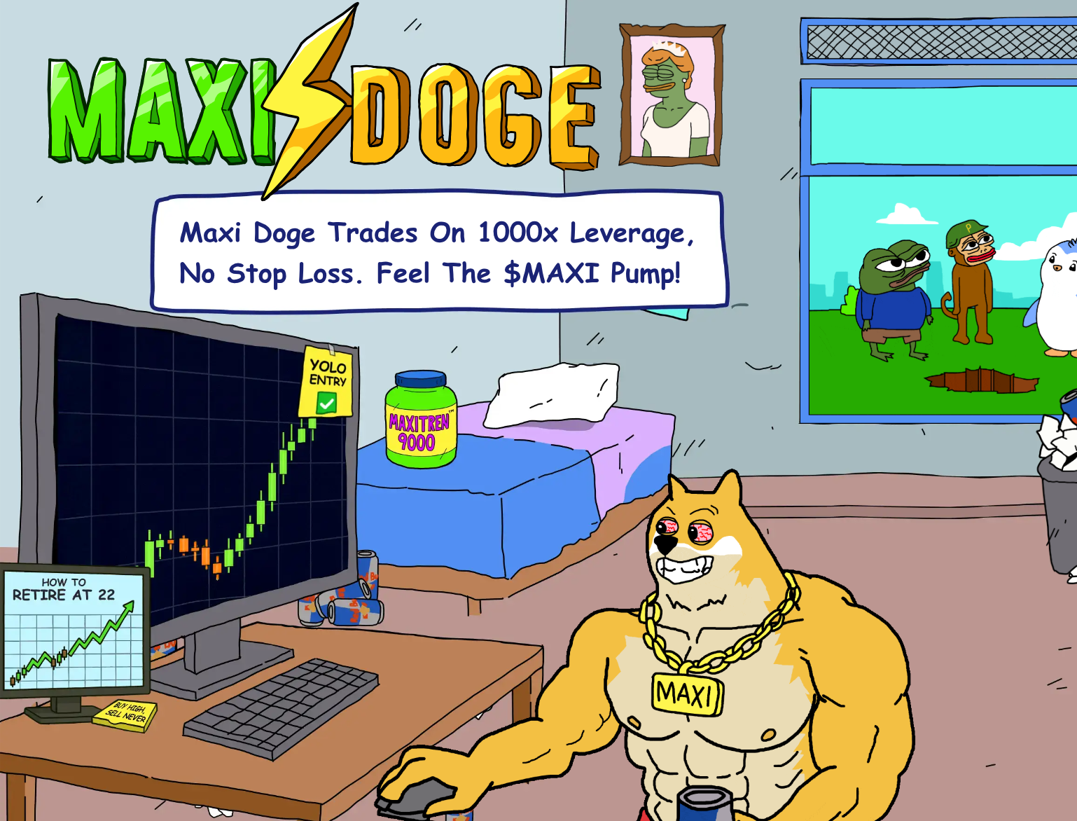 Maxi Doge landing page explaining the ethos.