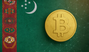 Turkmenistan Flag and Bitcoin