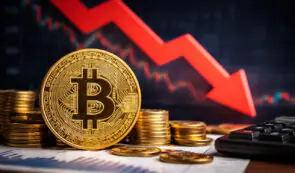 Bitcoin and Red arrow
