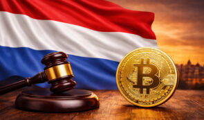 Dutch flag, bitcoin and gavel