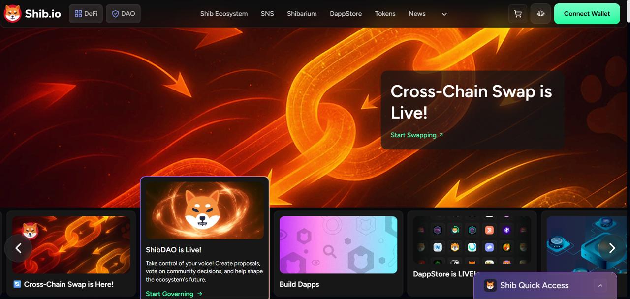 Shiba Inu token with ShibaSwap DEX ecosystem - DeFi meme coin for 2026