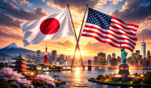 Japan and USA flags