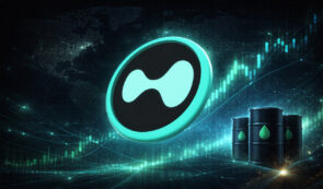 Hyperliquid logo and barrels of oil