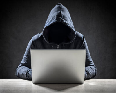 Hacker on laptop