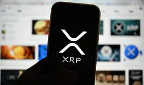 XRP logo on phone screen