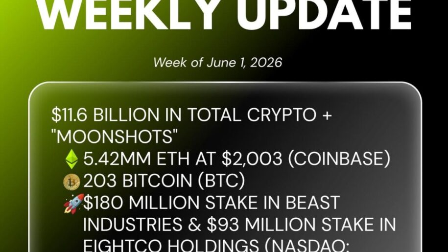 Bitmine Immersion Technologies (BMNR) Announces ETH Holdings Reach 5.42 Million Tokens, and Total Crypto and Total Cash Holdings of $11.6 Billion