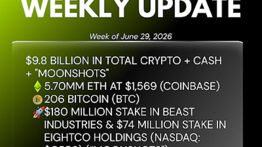 Bitmine Immersion Technologies (BMNR) Announces ETH Holdings Reach 5.70 Million Tokens, and Total Crypto and Total Cash Holdings of $9.8 Billion