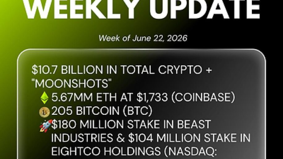Bitmine Reports 5.67M ETH Holdings, Total Assets Reach $10.7B