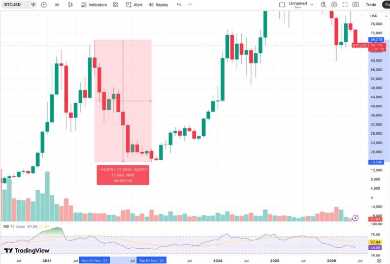 From Peak to Bottom: How Far Has Bitcoin Fallen in Every Market Cycle