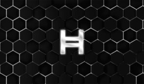 Hedera Hashgraph logo on a grid-like background