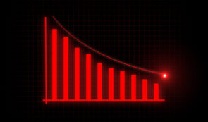 Red candlesticks pattern showing market downturn (crash)