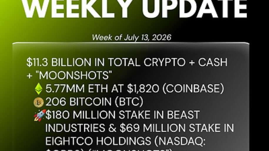 Bitmine Immersion Technologies (BMNR) Announces ETH Holdings Reach 5.77 Million Tokens, and Total Crypto and Total Cash Holdings of $11.3 Billion