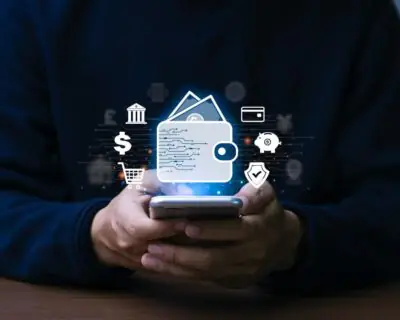 Picture with digital wallet and different payment reils