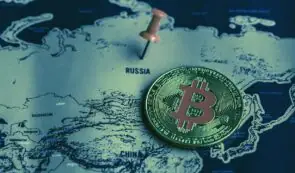 Russia map and Bitcoin