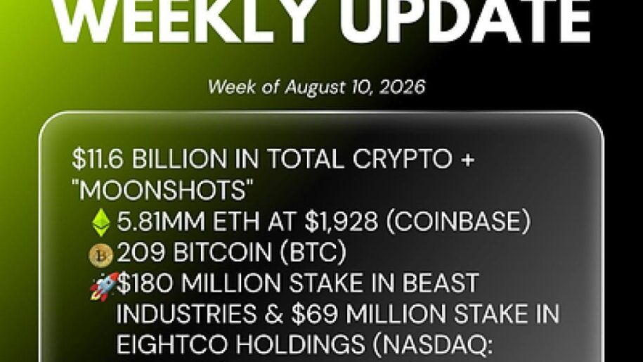 Bitmine Immersion Technologies (BMNR) Announces ETH Holdings Reach 5.81 Million Tokens, and Total Crypto and Total Cash Holdings of $11.6 Billion