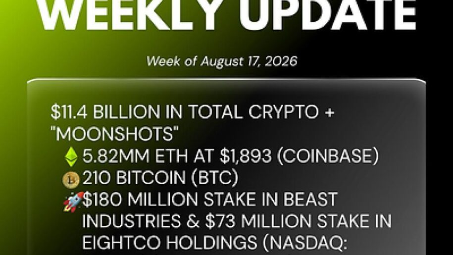 Bitmine Immersion Technologies (BMNR) Announces ETH Holdings Reach 5.82 Million Tokens, and Total Crypto and Total Cash Holdings of $11.4 Billion