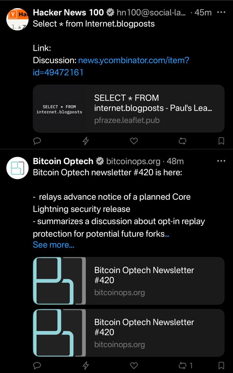 Nostr feed in the Primal client showing zap payment icons under posts