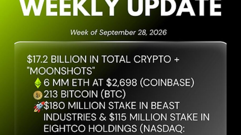 Bitmine Immersion Technologies (BMNR) Announces ETH Holdings Reach over 6 Million Tokens with Total Crypto, Cash & Marketable Securities Holdings of $17.2 Billion