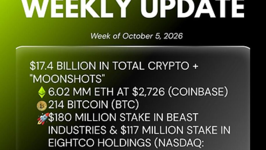 Bitmine Immersion Technologies (BMNR) Announces ETH Holdings Reach 6.02 Million Tokens, and Total Crypto and Total Cash & Marketable Securities Holdings of $17.4 Billion