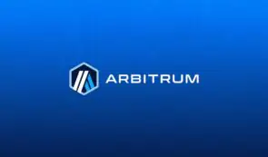 Arbitrum layer-2 scaling network logo centered on a blue gradient background.
